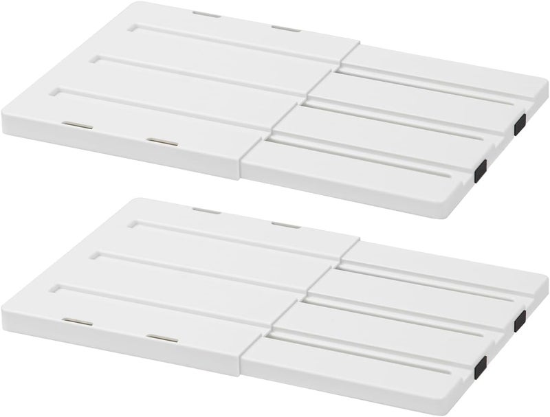 Booche Adjust-A-Shelf Locker Shelf, Extends to Fit Your Locker, Easy to Use, Perfect for School, Office, Gym, (2, White) - Image 1